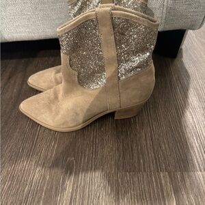 DV by Dolce Vita Tan and Glitter Ankle Boots